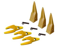 3 – CAT Style J200 Backhoe Bucket Shanks 1″ Lip, Rock Teeth, 1U-3202TL, 119-3204