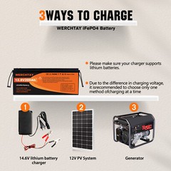 12V 200AH LiFePO4 Deep Cycle Lithium Battery BMS for Solar Panel RV Off-grid US