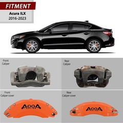 Orange Brake Caliper Covers Black Logo Fit Acura ILX 2016-2023 Front Rear