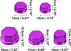1 Set Screw Cap Motorcycle Motorbike Screw Nut Bolt Cap Cover De Color: Purple