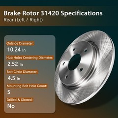 10.24″ 260mm Rear Ceramic Pads Rotors 13-15 ILX 06-11 CSX 06-15 Civic 31420 537
