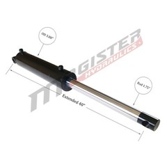 Hydraulic Cylinder Welded Double Acting 3.5″ Bore 16″ Stroke PinEye End 3.5×16