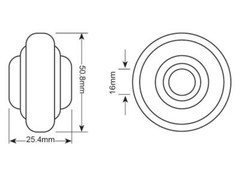 Top Link Swivel Set Cat. 0 – 16mm ID, 50.8mm OD, 25.4mm Width