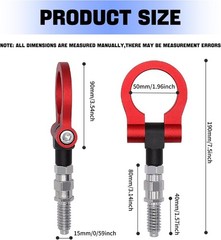 Car Front Bumper Tow Hook, Racing Track Style Trailer Ring Hook, Al Color: Red