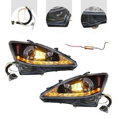 2006-2013 Lexus IS250 IS350 Halogen Projector Headlights w/LED DRL Left+Right