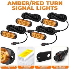 YUDE ATV SXS UTV Turn Signal Kit with 110dB Horn,Pre-Wired,Plug and Play | Bl…