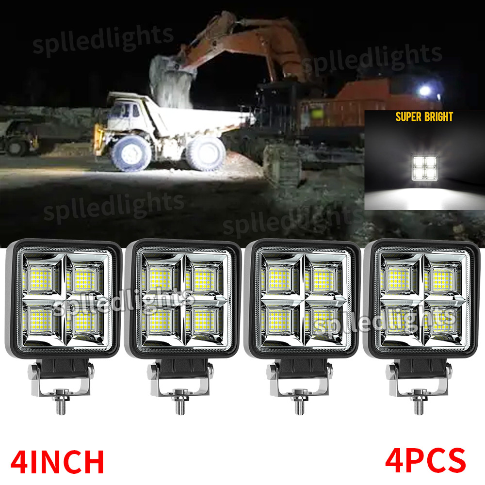 4x 4” LED Head Lamp fit Caterpillar Skid Steers Excavator Forklift Light Loader