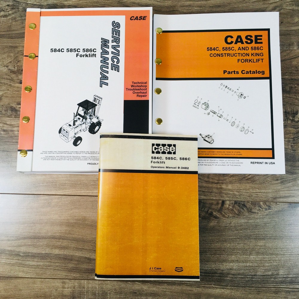 Case 584C 585C 586C Forklift Service Manual Parts Catalog Operators Owners Set