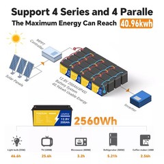 300Ah 12V LiFePO4 Lithium Battery 3840Wh Built-in BMS Deep Cycle Marine RV Solar