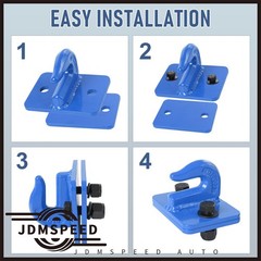 Fits For Loader Tractor Bucket 2x Blue Heavy Duty 3/8″ Bolt On Grab Hooks