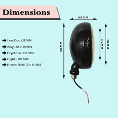 12V Massey Ferguson Tractor Lights David Brown Headlight Black Color 35 65 765