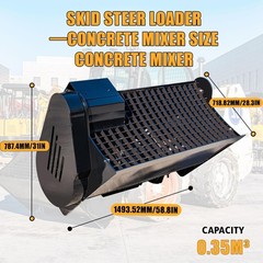 48″ Skid Steer Concrete Cement Mixer Attachment For Bobcat CAT Skid Steer