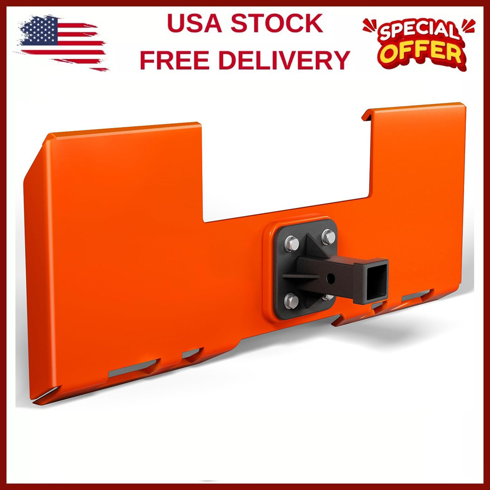 3/8″Thick Skid Steer Mount Plate Quick Attach W/2″ Removable Hitch Receiver,NEW