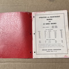 1950 Hercules Motors Corporation JX & JXL ENGINES Operation & Maintenance Manual