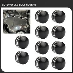 10pcs Motorcycle Bolt Covers Engine Color: Black fit 9.5-12mm BoltSize: Middle