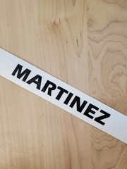 MARTINEZ Last name decal sticker vinyl (2) PAIR Gloss BLACK 10″ FAST USA