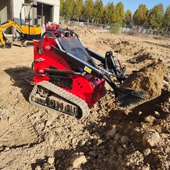 13.5HP Hydraulic Mini Skid Steer Loader Stand-on Track Gas Guided Drive Garden