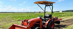 Tractor ROPS Canopy Sun Shade Roof Fits 2×2 & 2×3 ROPS 53.7″x53.3″ Black & Orang