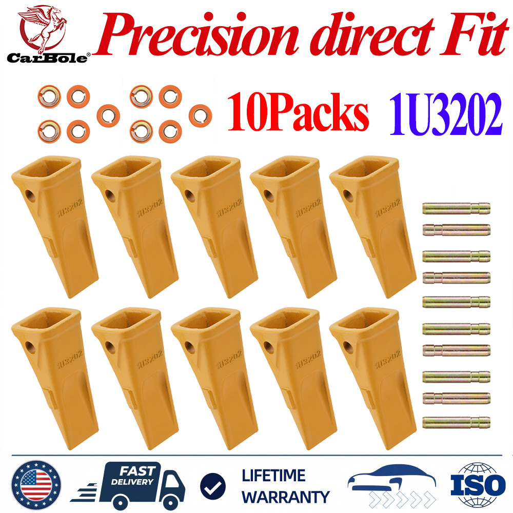 10x 1U3202 Bucket Teeth with Pins 8E6208 Retainers 8E6209 for J200 Series US