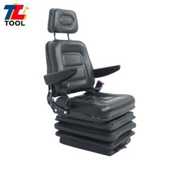 Forklift Tractor Seat Suspension Adjustable Backrest Armrest Safety Belt