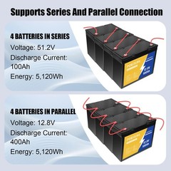 12.8V LiFePO4 Lithium Battery 12V 100Ah 4000+ Deep Cycle BMS for RV Off-Grid