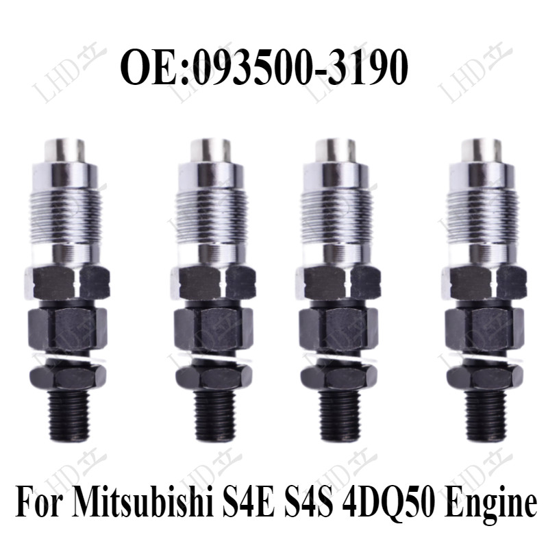 4 Pcs Fuel Injector 093500-3190 For Mitsubishi S4E S4S 4DQ50 Engine: