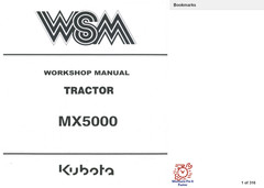 KUBOTA TRACTOR MX5000 SERVICE SHOP REPAIR PARTS MANUAL PDF ON USB NOT PRINTED
