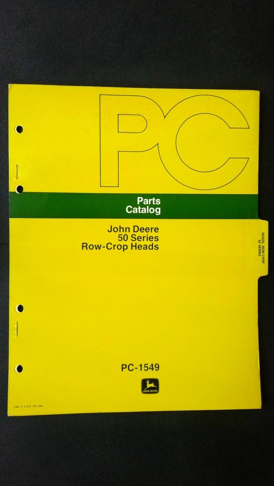 John Deere 50 Series Row-Crop Heads Parts Catalog Manual PC-1549