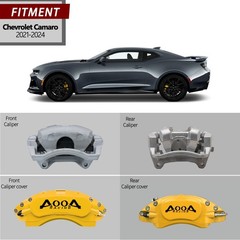 Yellow Black Caliper Covers Set/4 Chevrolet Camaro 1LS 1LT 2LT 3LT 2021-2024