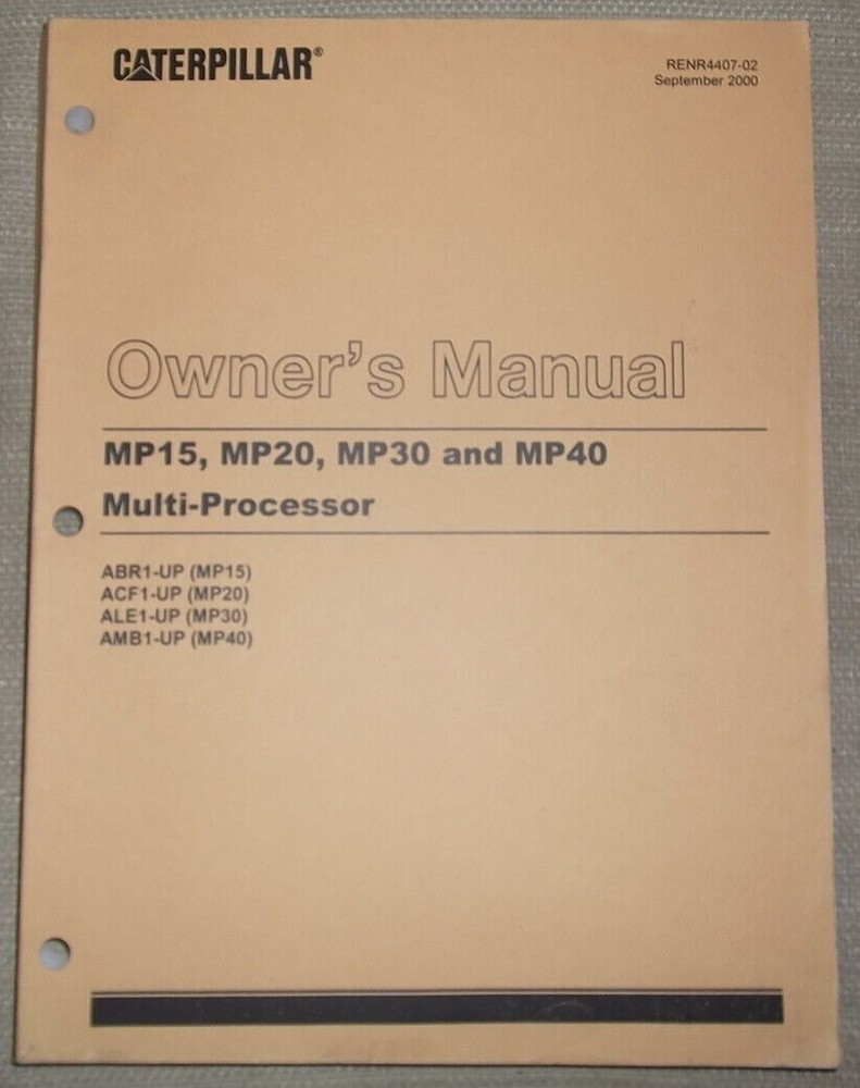 CAT CATERPILLAR MP15 MP20 MP30 MP40 MULTI PROCESSOR OWNERS SERVICE MANUAL BOOK