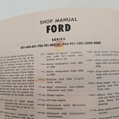 Ford I&T Shop Manual FO-20 501 601 701 801 901 600 700 800 900 1801 4000