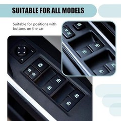 Car Window Switch Button Stickers, Night Light Control Decals for Color: Blue