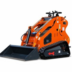 24HP Mini Skid Steer 2-Cylinder Tracked Loader Three Pumps AirCooled RATO Engine