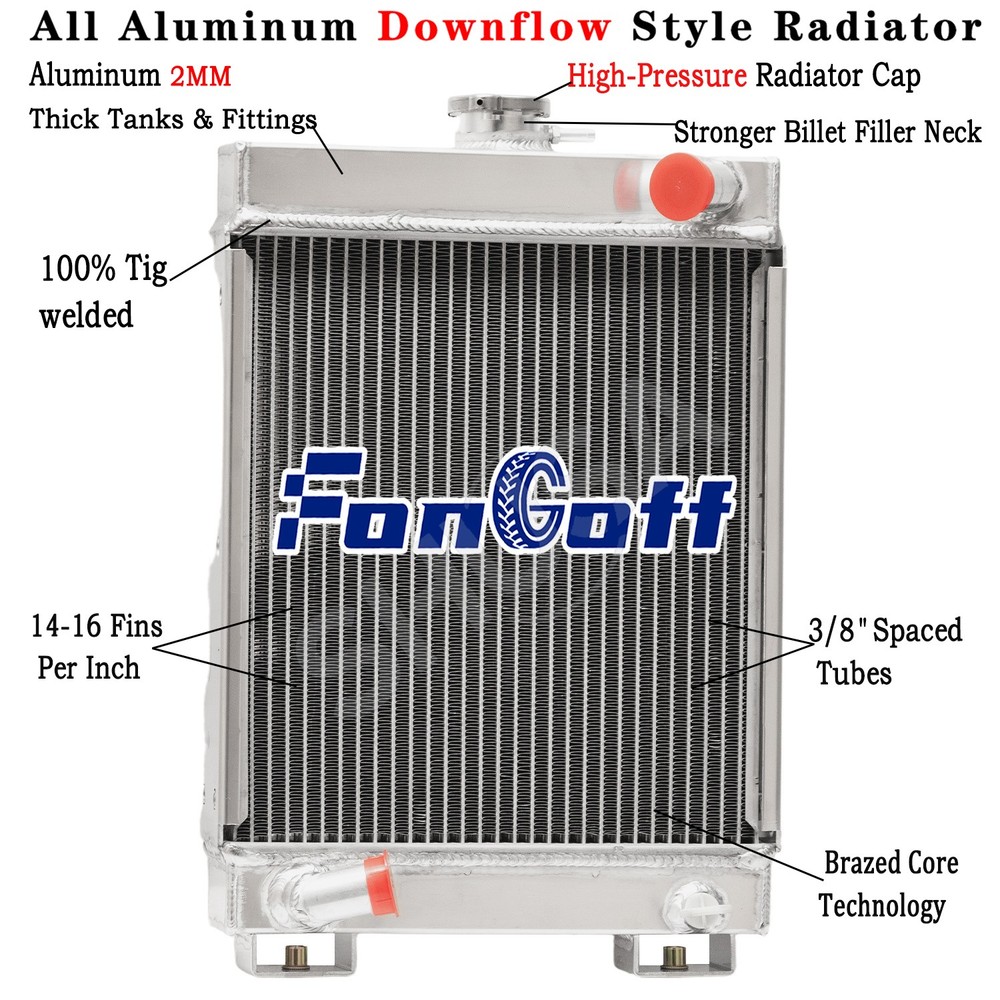 For Yanmar YM2200 YM2700 124550-44500 Tractor Radiator 3 Row Aluminum