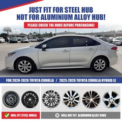 16 Inch Hubcaps for Toyota Corolla 2020-2025 Set of 4 Black Matte
