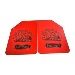 2PCS 24″x30″ Red Heavy Duty Polymer Mud Flaps Semi Truck Trailer 1/8″ Thick