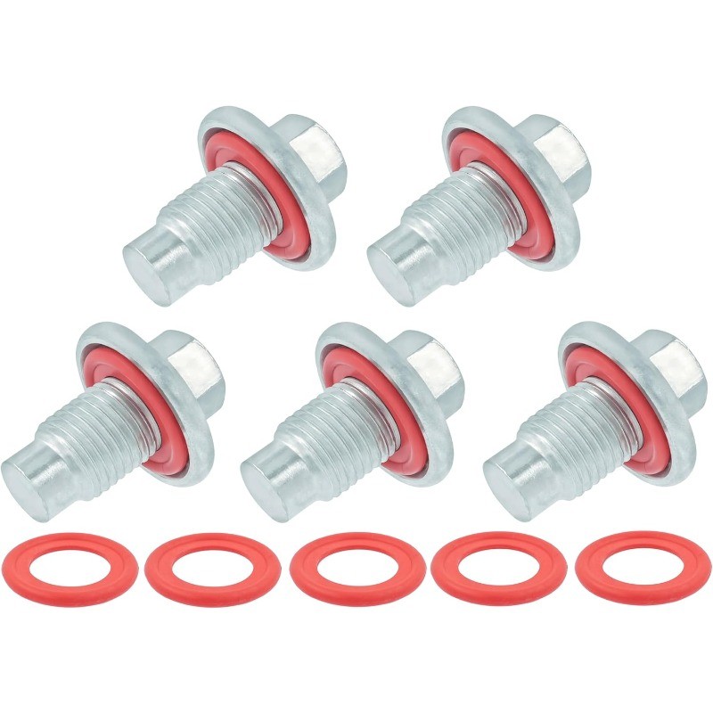 5x M14x1.5 Oil Drain Plug w/Gasket for Ford/Chrysler/Dodge/Jeep/Ram/Chevy/GMC