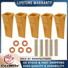 5Pack 1U3202 Bucket Teeth with Pins 8E6208 Retainers 8E6209 for J200 Series