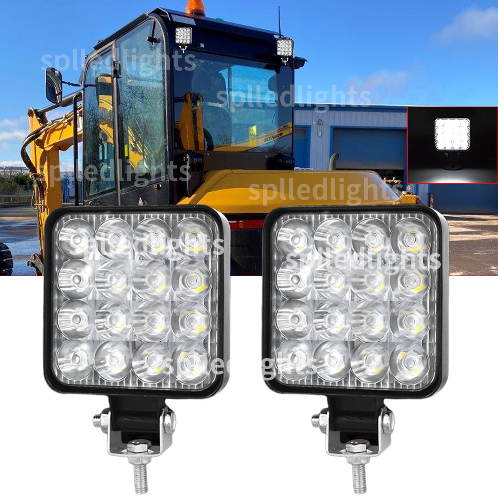 Mini LED Work Light Assembly 12V fit JCB Backhoe Loader Square 2CX 3CX 4CX 5CX