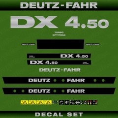 Deutz-Fahr DX 4.50 Turbo Optitrac Tractor Decal Aufkleber Adesivo Sticker Set