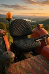 Universal Fit Tractor & Forklift Seat Cover – Comfortable Quilted Leather Design