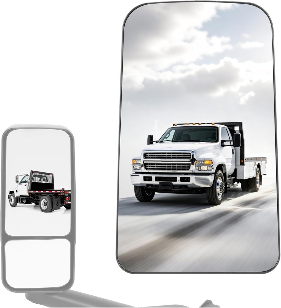 HECASA Upper Mirror Glass and Base Compatible with 2003-2009 Chevy Chevrolet Kod