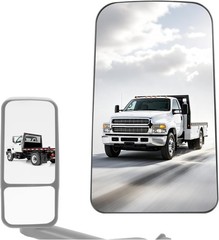 HECASA Upper Mirror Glass and Base Compatible with 2003-2009 Chevy Chevrolet Kod