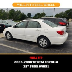 15 Inch Snap On Hubcaps for Toyota Corolla 2005-2008 Silver Steel Wheels