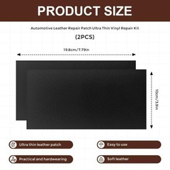 2PCS Self-Adhesive Vinyl Repair Patch Tape, 4×8 Inches for Furnit Color: Black