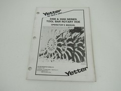 Yetter 3400 3500 Series Tool Bar Rotary Hoe Operator’s and Parts Manual