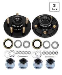 Saree 2 Sets 3500Lbs Trailer Hub Kit 5 Bolt 4.5″, 5 Lug Trailer Hub Fit 1-1/16″