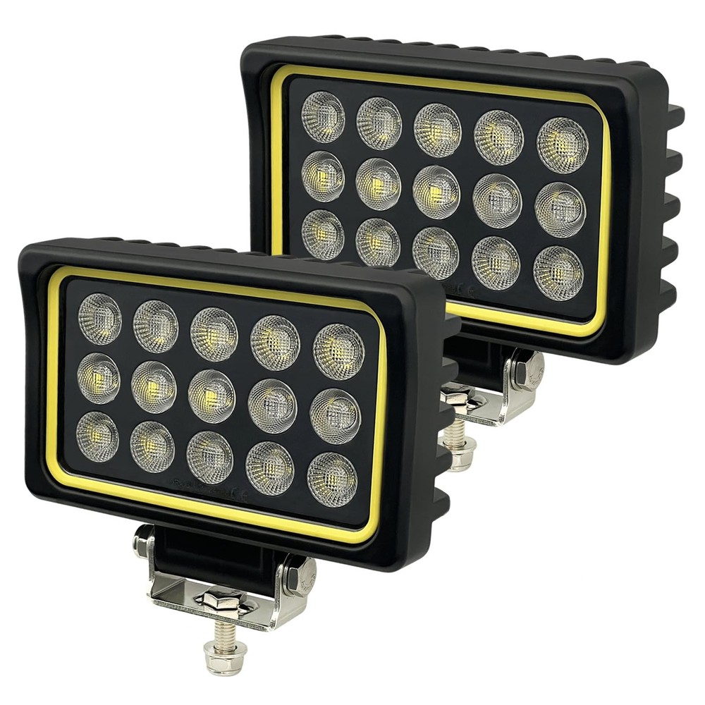6″ LED Work Flood Lights 150W 12000LM Yellow 12V/24V [2PCS]