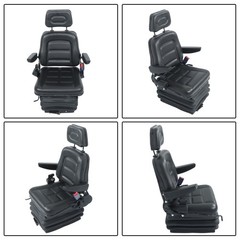 Forklift Tractor Seat Suspension Adjustable Backrest Armrest Safety Belt