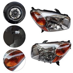 Pair Headlights for 04-05 RAV4 Orange Lens Black Housing 8110542280 8110642280